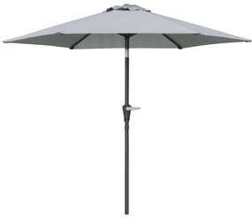 Outsunny Umbrelă Inclinabilă pentru Grădină și Terasă 2.3x2m cu Deschidere Ușoară prin Manivelă, Structură Metalică și 6 Stinghii, Gri | Aosom Romania