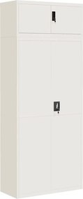 vidaXL Fișet, alb, 90x40x220 cm, oțel