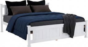 Pat cu lamele, lemn de pin/alb, 160x200, LUCAS NEW