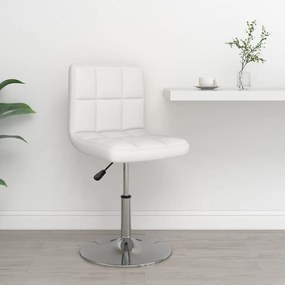 vidaXL Scaun de bar, alb, piele ecologică