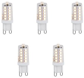 Set de 5 becuri LED G9 reglabile 1.2W 100lm 2700K