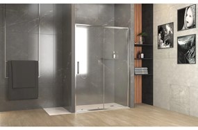 Usa de nisa culisanta Inter Ceramic sticla transparenta fumurie 5 mm profil crom lucios 100 cm