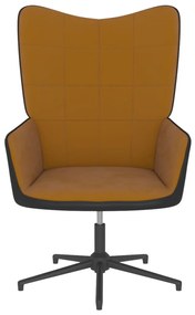 327839 vidaXL Scaun de relaxare, maro, catifea și PVC