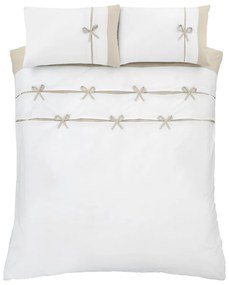 Lenjerie de pat albă pentru pat dublu, extinsă 230x220 cm Milo Bow – Catherine Lansfield