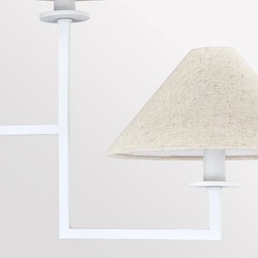 Candelabru 6 brate LUX, Metal, Alb, Abajur In, GLADWYNE