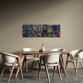 Tablou - Panorama de seară a Londrei (cu ceas) (90x30 cm)