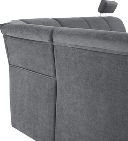 Colţar extensibil, material textil gri, model stânga, SANTIAGO