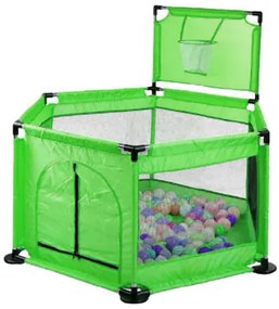 Tarc copii cu 50 de bile colorate, Loc de joaca, Verde, Interior - Exterior