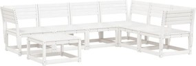 vidaXL Set de șezlonguri de grădină 7 piese din lemn masiv de pin alb