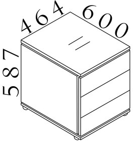 Container Creator 46,4 x 60 cm, mobil, alb/wenge