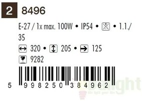 Aplica de perete exterior IP54, auriu antic Hektor 8496 RX