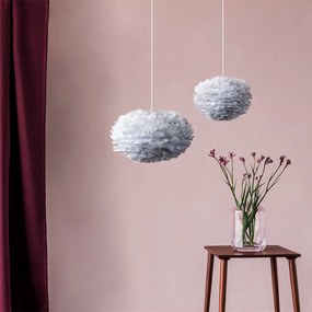 Abajur modern cu pene de gasca EOS gri deschis, 35cm