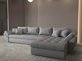 Colțar extensibil dumonde cu ladă de depozitare si sezut confortabil din spuma high-density, Loana XL Enjoy Gri II 335x185 cm