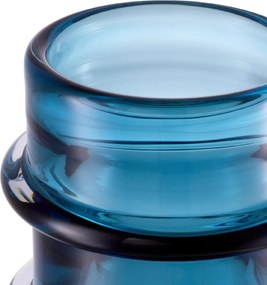 Vas decorativ din sticla design LUX Bloom albastru