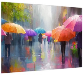 Tablou pe sticlă - Zi ploioasă (70x50 cm)