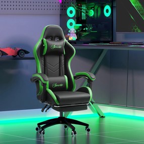 Vinsetto Scaun Gaming cu Înălțime Reglabilă, Scaun Gaming Ergonomic cu Spătar Rabatabil, 65x65x121-129 cm, Negru | Aosom Romania
