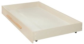 Pat pentru copii bej cu spațiu de depozitare fără somieră 90x200 cm Kids – Roba