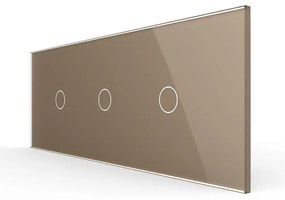 Intrerupator Simplu + Simplu + Simplu cu Touch LIVOLO cu Rama Din Sticla, Standard Italian, 6M