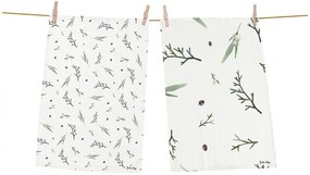 Prosoape de vase 2 buc. din bumbac 50x70 cm cu model de Crăciun Delicate Green – Butter Kings