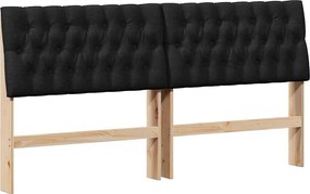 vidaXL Tăblie tapițată Negru 180 cm Lemn de pin masiv
