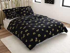 Lenjerie de pat din microfibra FOUR LEAF CLOVER negru Dimensiune lenjerie de pat: 2 buc 70 x 90 cm | 200 x 220 cm