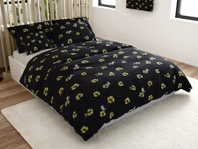 Lenjerie de pat din microfibra FOUR LEAF CLOVER negru Dimensiune lenjerie de pat: 2 buc 70 x 90 cm | 200 x 220 cm