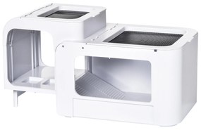 Terariu cu platforme pentru broaste testoase PawHut, 47x 28x25cm, alb | Aosom RO