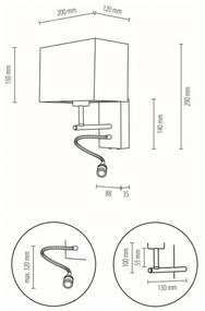 Spot-Light 57290974 - Corp de iluminat flexibil LED BOHO 1xE27/25W + LED/1W/230V stejar