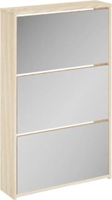 vidaXL Pantofar cu oglindă și 3 niveluri, stejar, 63 x 17 x 102,5 cm