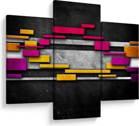 Tablou - Abstrac colorat, fundal negru (90x60 cm)