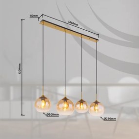 Globo 15788-4H - Candelabru suspendat pe cablu JAMESSA 4xE27/60W/230V, alamă