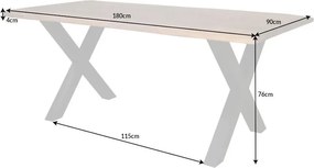Masa design industrial Amazonas X 180cm natur Sheesham A-6540192 VC
