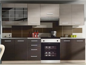 Bucatarie GLOBAL430, 2,4 m, stejar deschis+stejar inchis