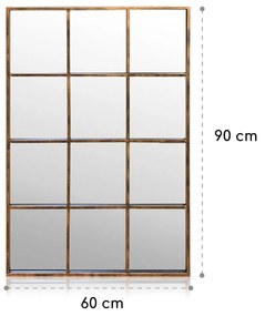 Soho Oglindă geam dreptunghiulară rama metalică 90 x 60 cm Vintage