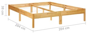 Cadru de pat, 200 x 200 cm, lemn masiv de stejar 200 x 200 cm