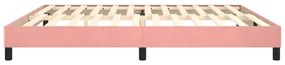 Cadru de pat box spring, roz, 200x200 cm, catifea Roz, 25 cm, 200 x 200 cm
