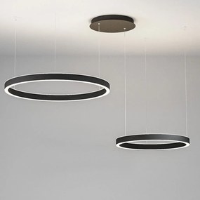 Lustra LED circulara cu 2 inele 80/60cm CRISEIDE, alb, negru sau auriu