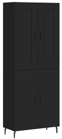 3199570 vidaXL Dulap înalt, negru, 69,5x34x180 cm, lemn compozit