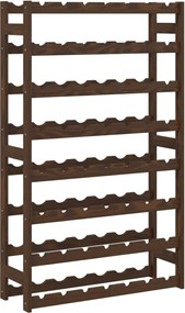 vidaXL Suport sticle de vin, 56 sticle, maro, lemn masiv de pin