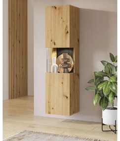 Vitrină Avernic Typ 05 (negru + Stejar artisan). 1042054
