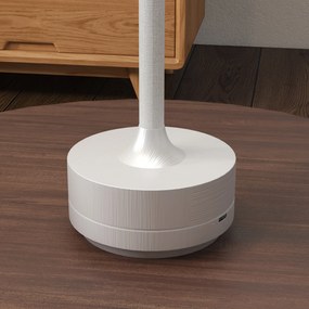 HOMCOM Lampă de masă Touch LED, Lampă de Noptieră Fără Fir cu Baterie Reîncărcabilă, 3 Tonuri de Lumină, Ø13x28,5 cm, Argintiu