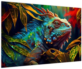 Tablou - Iguana colorată (90x60 cm)