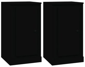 816203 vidaXL Servante, 2 buc., negru, 37,5x35,5x67,5 cm, lemn prelucrat