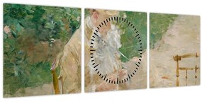 Tablou - Berthe Morisot, Young Woman Knitting, reproducere (cu ceas) (90x30 cm)
