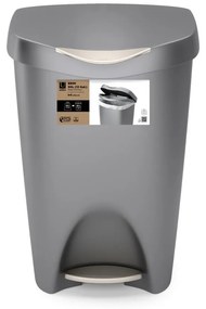 Coș de gunoi gri cu pedală din plastic 50 l Brim – Umbra
