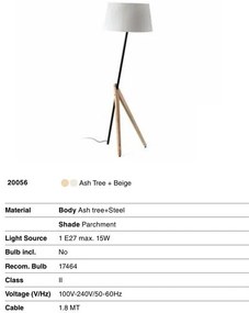Lampadar, Lampa de podea design scandinav TREEWOOD