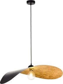 Lustră pe cablu LEAF 1xE27/15W/230V negru/auriu