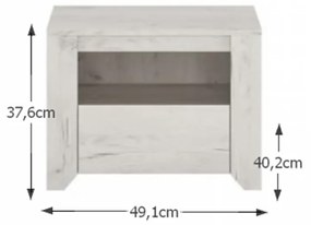 Set dormitor, (dulap, pat 160x200, 2x noptiera), alb craft, ANGEL
