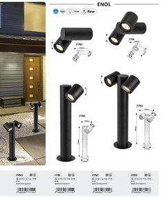 Stalp exterior cu Spoturi directionabile, Protectie IP44, Enol II GU10