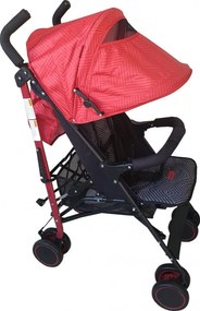 Carucior sport tip umbrela Baby Care™ PRO 803B , Spatar reglabil in 7 trepte, Pozitie somn, Amortizoare, Frana picior,Pliabil , Rosu cu Imprimeu